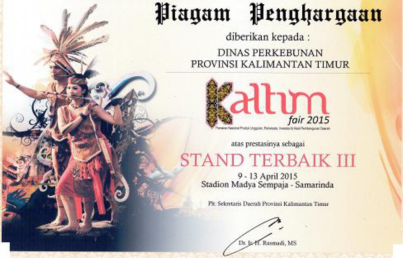 Disbun Raih Juara 3 Stand Terbaik Kaltim Fair 2015